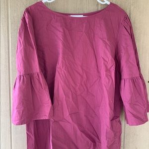 Fuchsia Bell sleeve Causal Work Dress Top